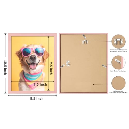 Image of LaVie Home 8x10 Picture Frame for Wall Display, 8x10 Pink Picture Frame with HD Plexiglas, 8 x 10 Poster Frame 1 Pack, Display Frame for Vertical or Horizontal, Classic Collection