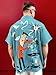 DADDYLOCO Retro BBQ Print Button Down Shirt, Short Sleeve, Regular Fit, Mint Green
