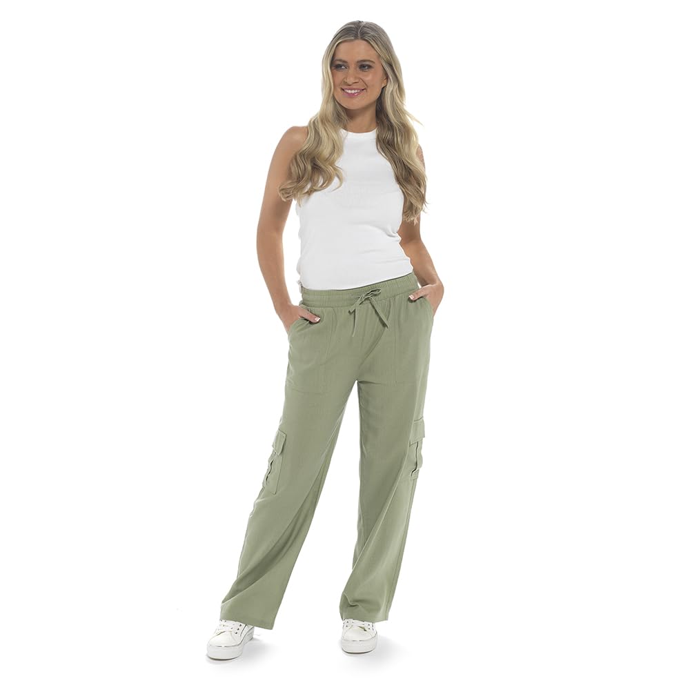 Undercover Women's Light Khaki Linen Cargo Trousers Ln343 18