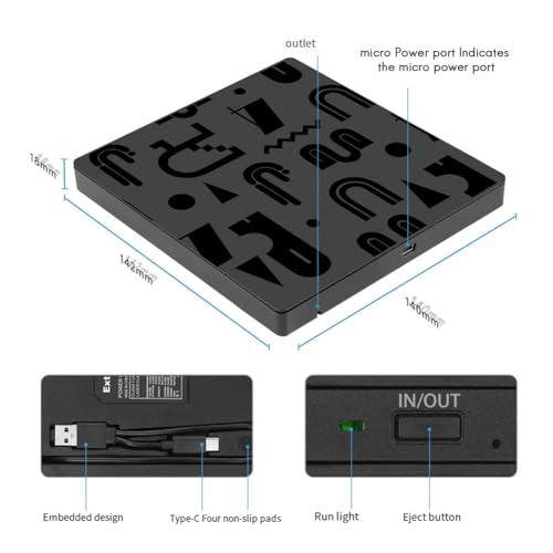 Graveur CD multifonction externe USB 3.0 rapide pour PC et Mac - 5