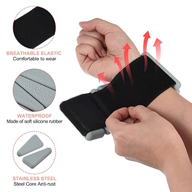 PATIKIL Ankle Weights for Women, 2Lbs Total (1Lb Each) Adjustable Wrist Weights with Removable Weights Arm Weights for Women & Men Yoga Training Walking Jogging Aerobics