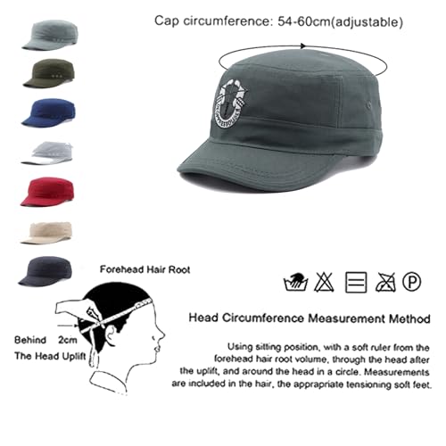 Image of JAZAA Army Cap Short Brim Breathable Military Cap Adjustable Classic Baseball Cap