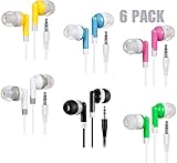 6 Pack Earbuds for Kids, Earphones for School, Bulk Headphones Set for Classroom fits Laptop, Desktop pc, chromebook