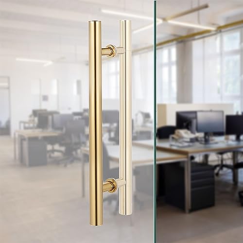 Poignées de porte en forme de H acier inoxydable poli miroir robuste