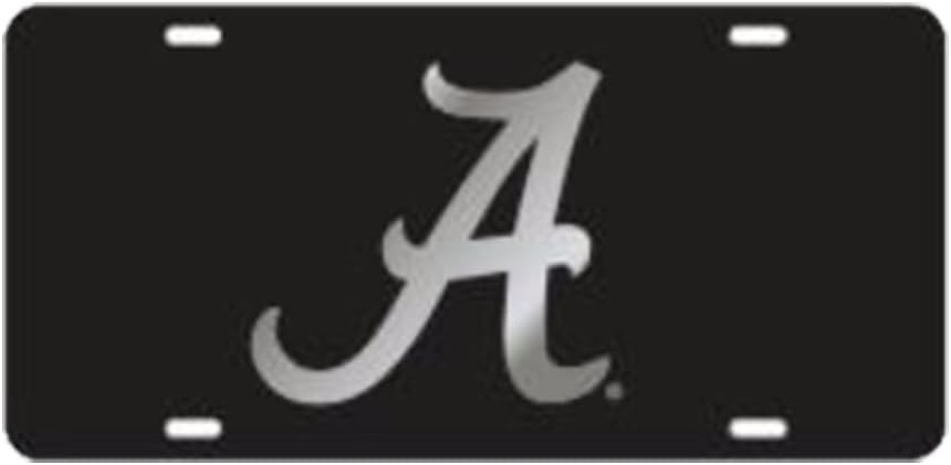 Craftique Alabama Crimson Tide Laser Cut Scripted A Mirrored Car Tag-Black