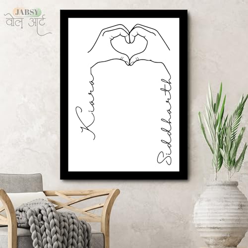 Image of Amazon Brand JABSY - Personalised Couple Name Unique Photo Frame | Wedding Engagement Anniversary Birthday Gift