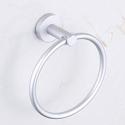 Anneau porte-serviettes perforé Home Espace en métal chromé pour salle de bain