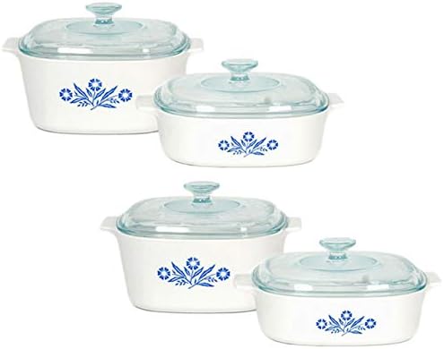 Corningware Pyroceram Blue Cornflower 8 pc. Glass Ceramic Cookware Set - Limited Edition (Eight Piece)
