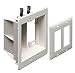 Arlington TVBU505-1 Recessed TV Box Wall Plate Kit Paintable 2-Gang, White