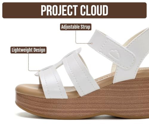 Image of Project Cloud Girls Sandals with Adjustable Buckle Wedge Sandals 2026