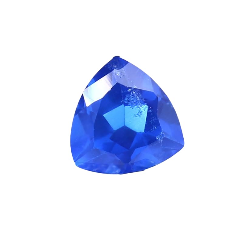 Saphir bleu naturel 8x8mm en trillion pour fabrication de bijoux, bague et collier pendentif DIY