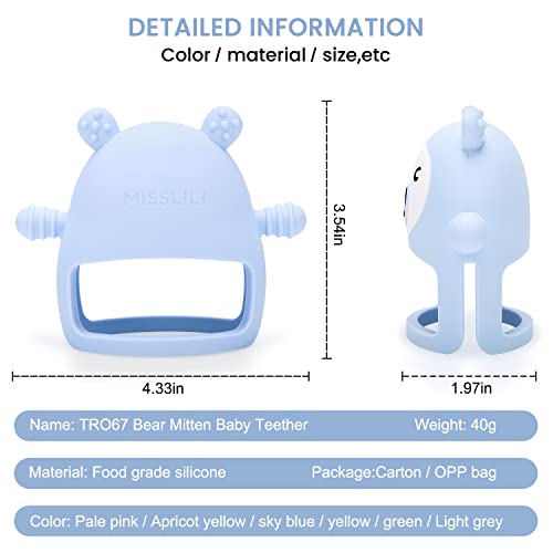 Image of Teething Toys for Babies 0-6 6-12 Months Infant, MISLILI Never Drop Food Grade Silicone Baby Teether Toys, Prevent Choking & Odorless, Less Dust and Hair Adhesion, Baby Gift