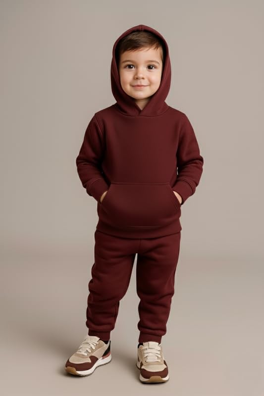 Image of Kids Hoodie Sweatshirt, Boys & Girls Relaxed Fit Wool Hooded & Round Neck Sweatshirt