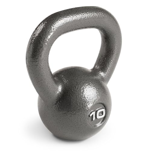 Marcy Hammertone Kettlebells, Single 10lbs, Ideal Workout Weights For Home Gym, Cast Iron, Black, HKB-010