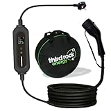 Third Rock Energy® - Type 2, 10 Metre, Electric Vehicle Portable EV Charger, 6A - 13A Variable, UK 3 Pin Plug, 3kW, 5hr Start Delay, Mode 2, 10 Metre