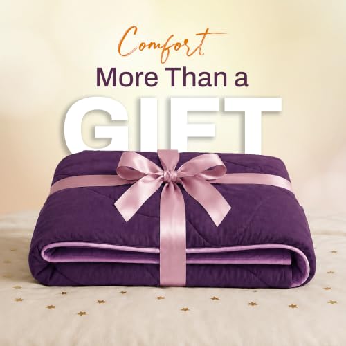Image of DECORUM Reversible Comforter Double Bed 250 GSM | Purple & Lavender Pink | Ultra Soft Microfiber Quilt | All Season Lightweight Comforter | (228 X 223 CM)