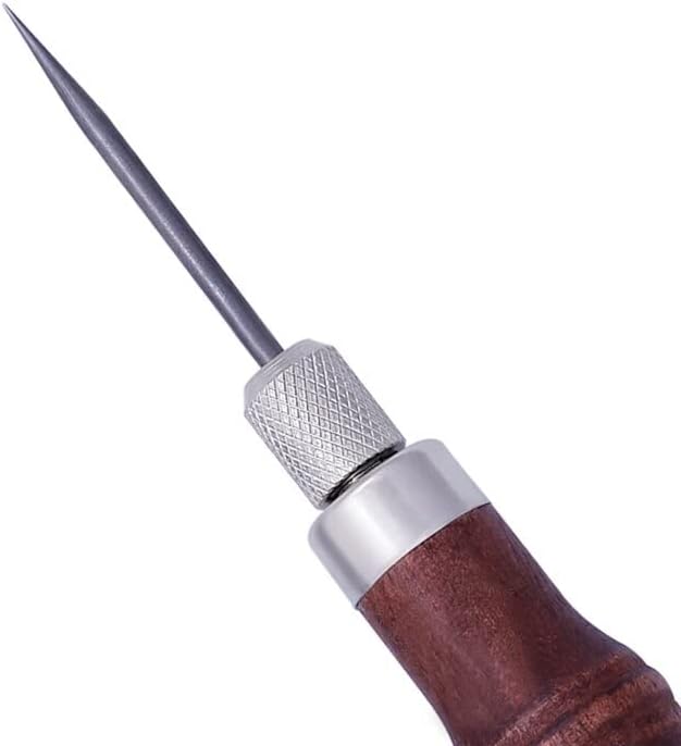DIY Leather Craft Tools Handle 4 In 1 Stitching Lacing Scratch Awl Tool Hardwood Handle Leathercraft Stitching Sewing Tools|Sewing| - - (Color: Q)