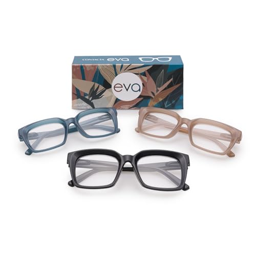 Contacta, Eva, Occhiali Da Lettura Donna, Occhiale Da Lettura Ampio E Squadrato Con Finitura Lucida, Montatura Con Aste Flex, Confezione Con Sacchetto Portaocchiali, 35G - 4
