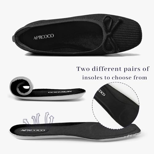 Flats for Women Bowknot Ballet Knit Foldable Flat Square Toe Comfort Light Shoes Office Low Top Flats4