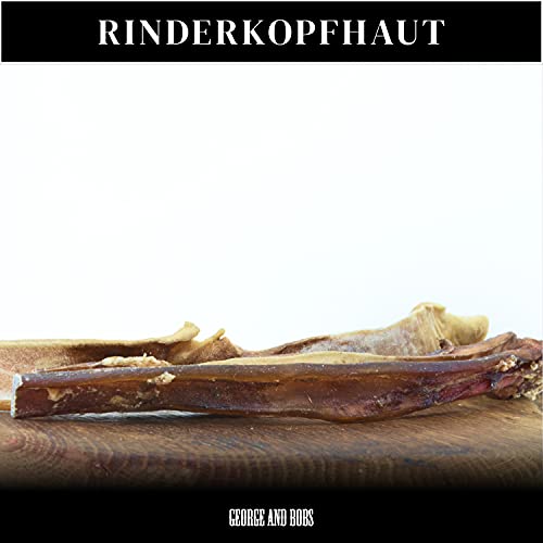 George & Bobs Rinderkopfhautstangen 2.Wahl - 1000g | Beste Stangen 30cm | Keine Zusatzstoffe | Aussortiert Aber trotzdem EIN super Kausnack für Hunde