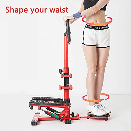 Image of Exercise Stepper with Handle Hand Grip Workout Fitness Machine massageable Gym Training Stepper Mini Stepper Exercise for Home Multifunction Display for Legs Arms Thigh Workout