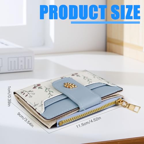 Andiker Small Wallet Women, Bifold Coin Purse with 1 ID Window and 1 Zipper Pocket, Women Wallet for Shopping (khaki)2