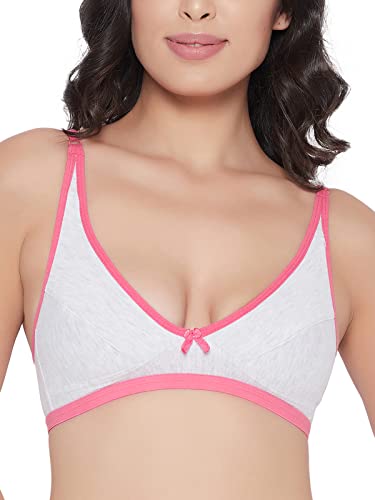 Image of Clovia Women's Cotton Non-Padded Non-Wired Demi Cup T-Shirt Bra in Grey