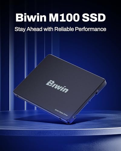Image of Biwin M100 1TB SATA 3.0 2.5 inch SSD, 550MB /s Read, Reliable Internal Solid State Drive for Laptop, Desktop & All-in-One PC
