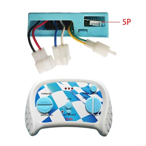 EpheyFIF Kit de control remoto y receptor de 2.4 G, receptor de control remoto de 12 V RC para niños, piezas de repuesto para coche eléctrico para niños (juego completo de 5 pines B) - imagen 2