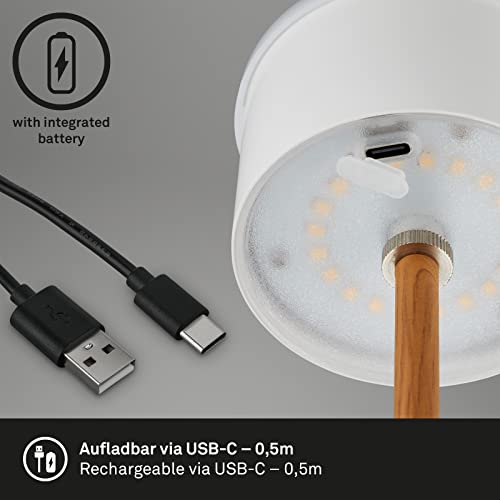 Briloner Lampada Da Tavolo Led Kiki, Nero/Oro, IP44, 3.000K - 5