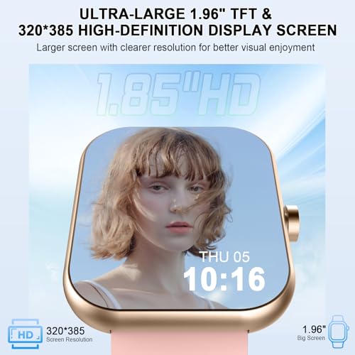 Reloj-Inteligente-Mujer-196-HD-Smartwatch-con-Llamada-Bluetooth-Pulsometro-Monitor-de-Sueno-SpO2-Podometro-113-Modos-Deportes-Pulsera-Actividad-Impermeable-IP68-Smart-Watch-para-Android-iOS