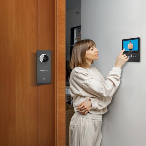 Image of ONETOUCH BIS Certified 7 Inch Analog HD Video Door Phone with Monitor, Wired Video Intercom, SD Card Recording, 2MP Wide Angle Camera, IR Night Vision, IP65 Waterproof Unit