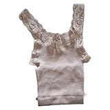 EGI Camiseta de tirantes estrechos con encaje para mujer de lana 85 % y seda 15 % fabricada íntegramente en Italia óptima Qaulidad Art. 1491, S-M