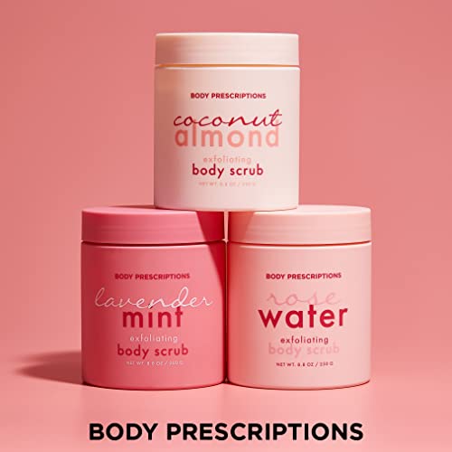 Body Prescriptions Body Scrub Collection (Rose Water, Lavender Mint, And Coconut Almond) #TOP6