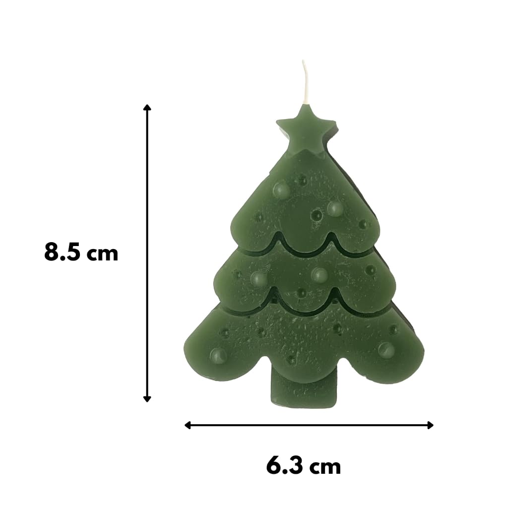 Cereria Di Giorgio - Display mit 6 Rentierkerzen und 6 Kerzen in Form eines Weihnachtsbaums - Honig-Zimtduft - Dekoriertes Etui - Handgefertigt
