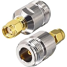 2-Pack N Type Female to RP-SMA Male Adapter N to RP-SMA Antenna Cable Connector RF Coax Coaxial Adapter for LoRa Antenna HNT Hotspot Nebra RAK Bobcat Syncrob Sensecap WiFi 4G LTE