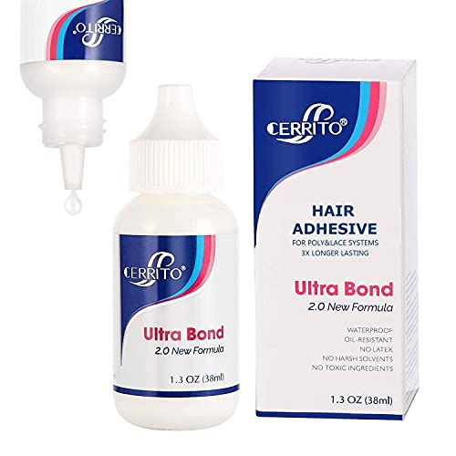 Cerrito Wig Glue for Front Lace Wig 1.3OZ Lace Glue Waterproof Wig Glue Hair Replacement Adhesive Wig Glue for Front Lace Wig Hairpiece Closure Frontal Toupee Systems(1 Bottle Glue) Cerrito Wig Glue for Front Lace Wig 1.3OZ Lace Glue Waterproof Wig Glue Hair Replacement Adhesive Wig Glue for Front Lace Wig Hairpiece Closure Frontal Toupee Systems(1 Bottle Glue)