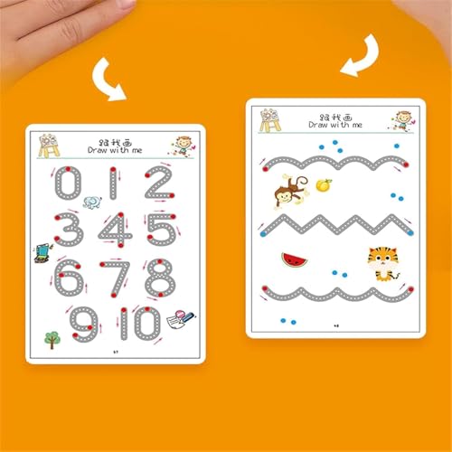 Image of RECLUSE Pen Control Training Cards for Kids - 64 Pages Reusable Writing Practice Book with Markers & Eraser | Preschool Handwriting Tracing Book for Toddlers | Early Learning Drawing & Letter Practice