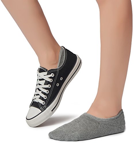 Leotruny Women's Cushion Sweat-Absorbent Breathable Soft Athletic No Show Socks (Light Gray, Women Shoe Size:7-11) #TOP4