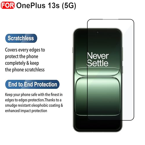 Image of CEDO Tempered Glass for OnePlus 13s (5G) / Vivo X200 Fe | Screen Protector Full HD Quality Tempered Glass Anti-Scratch Edge to Edge Coverage with Easy Installation Kit (Black)