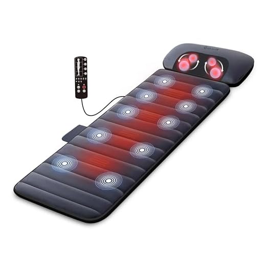 COMFIER Massagematte Ganzkörpermassage mit Wärmefunktion，Massagesitzauflage mit verstellbarem Shiatsu-Nackenkissen, 10 Vibrationsmotoren zur gezielten Linderung von Muskelverspannungen