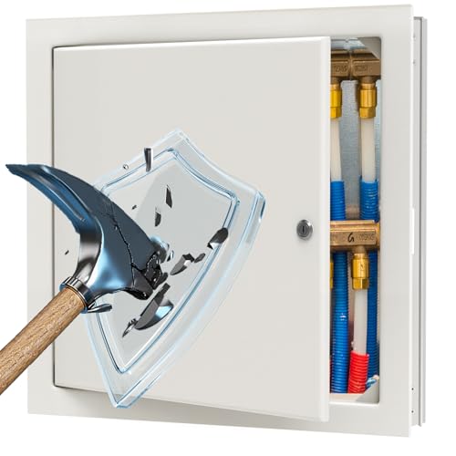 Thickness Of 0.17in18x18 Metal Access Panel For Drywall Made Heavy-Duty Steel 3min Install 5-Year Warrnaty Key Latch Lock Thickened & Hardened Solve Shake And Brittle Problem.For Drywall Bathroom
