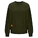 Womens Corduroy Tops Long Sleeve Lightweight Shirts 2026 Spring Fashion Loose Casual Crew Neck Pullover Sweatshirts Army Green