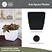 The HC Companies 16 Inch Aria Square Self Watering Planter - Plastic Plant Pot for Indoor Outdoor Plants Flowers Herbs, Matte Black