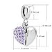 KunBead Grandma Nana Love Heart Purple Birthstone Dangle Charms Compatible with Pandora Bracelet Necklace Birthday Jewelry Gifts for Women