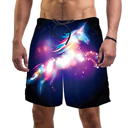 Short de bain pour homme avec doublure en maille colorée licorne S