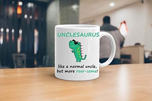 VIROSA Unclesauras Mug, Like a Normal Uncle But More Roar-Some, Ideal for Uncle, Birthday, Christmas, Thanksgiving, Fathers Day Gift, Funny Unicorn Gift Coffee Mug for Any Occasion