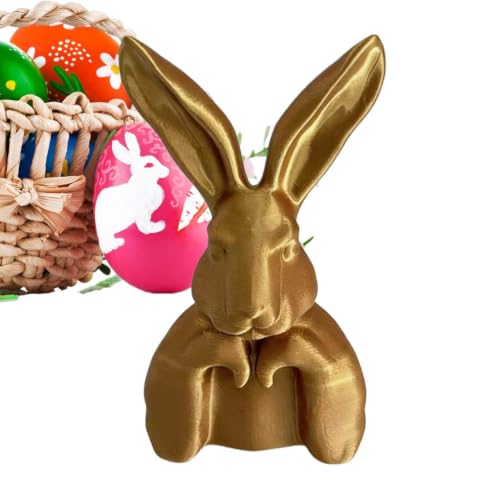 Figurine de lapin doré pour décoration de table de Pâques chic - 2