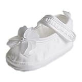 Festliche Taufschuhe Babyschuhe Ballerinas Satin Weiß Blume Gr. 19 Modell 6352/307