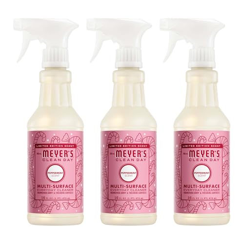 Mrs. MEYER'S CLEAN DAY Multi-Surface Everyday Cleaner, Peppermint Scent, 16 Fl Oz Bottle - 3 Pack